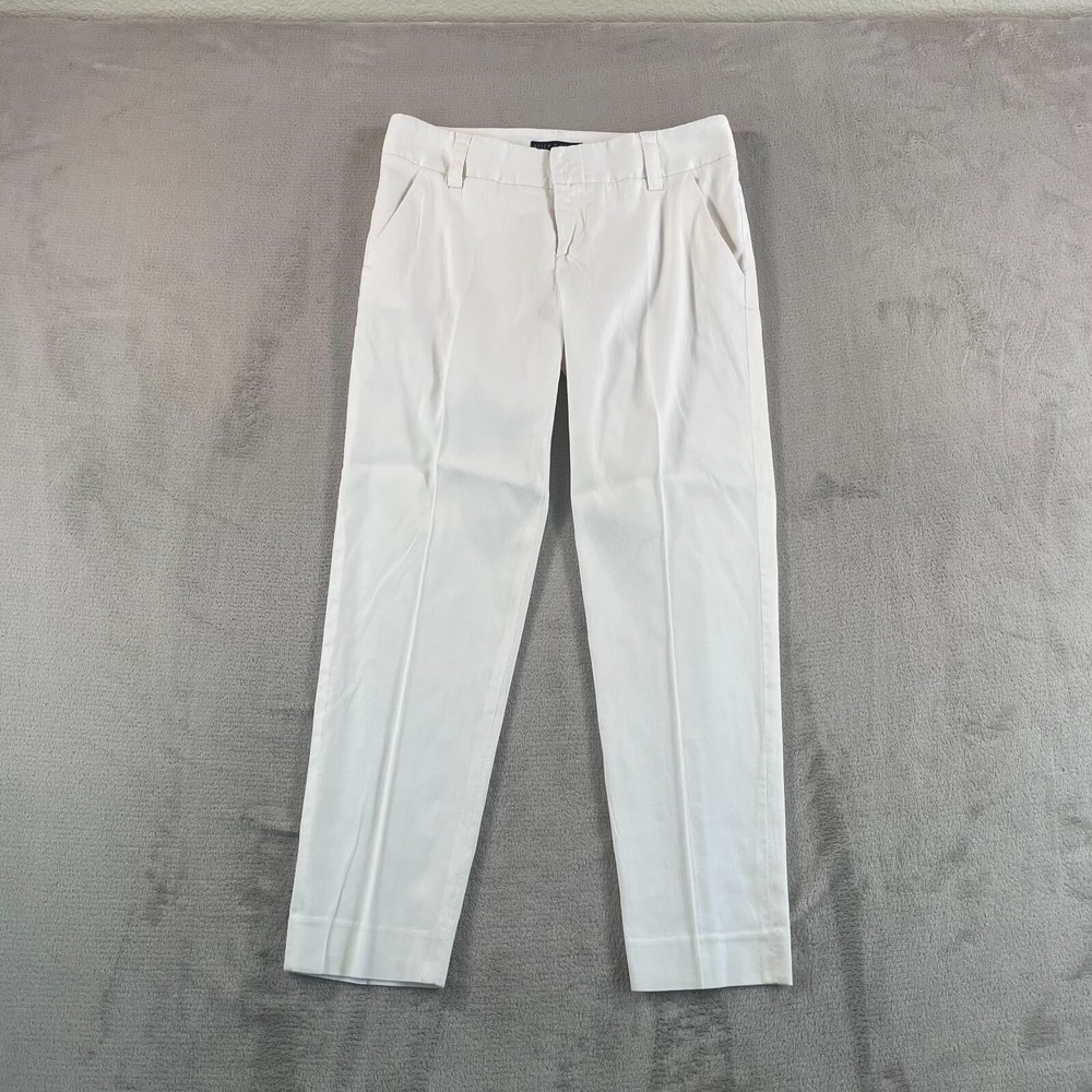 Alice + Olivia Employed Trouser Pants Women 30x26 White Linen Tapered Designer